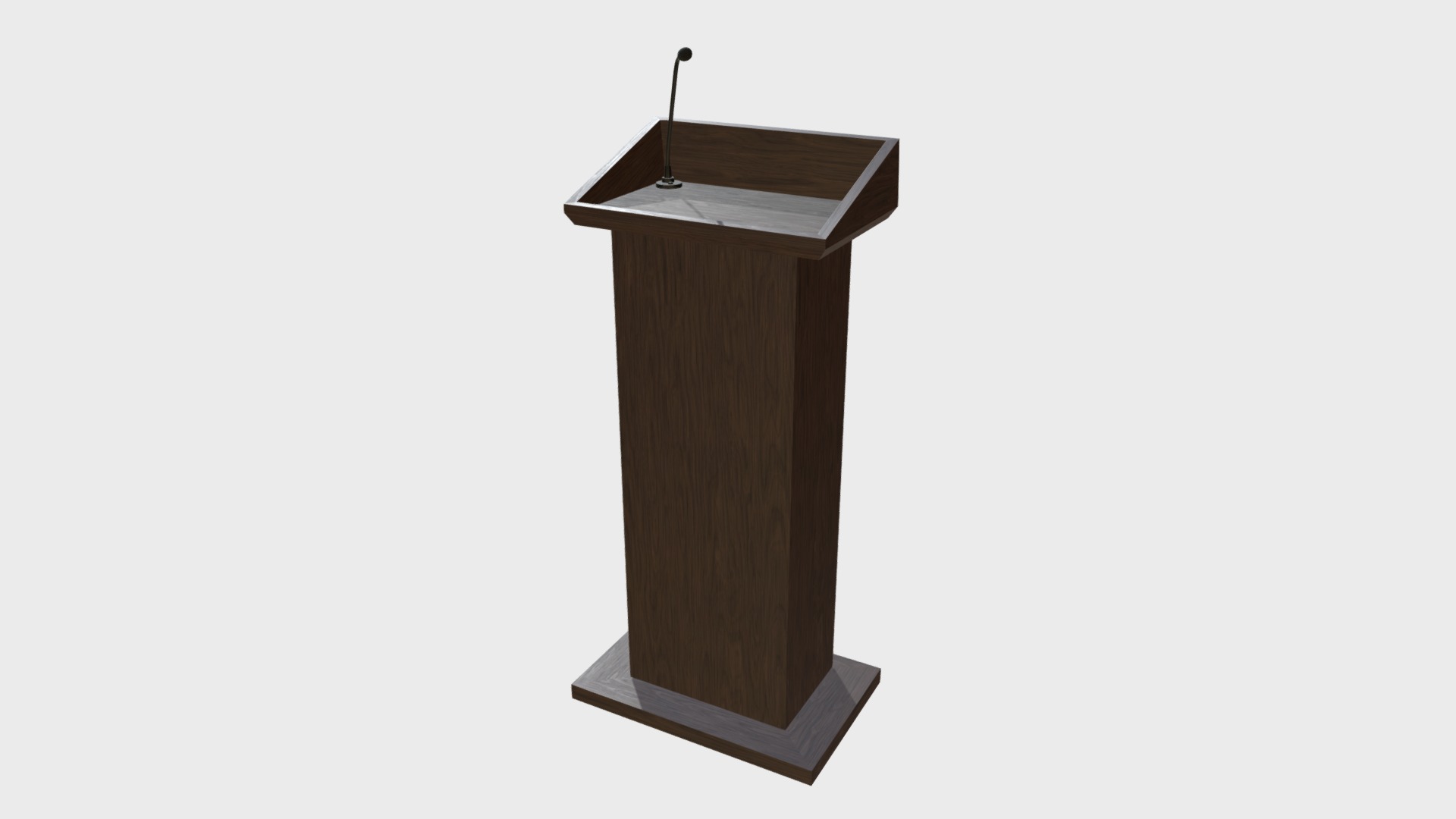 3D model Podium 2 - This is a 3D model of the Podium 2. The 3D model is about a wooden podium with a microphone.