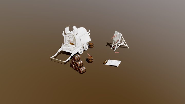 Carro de viaje de los mercenarios 3D Model