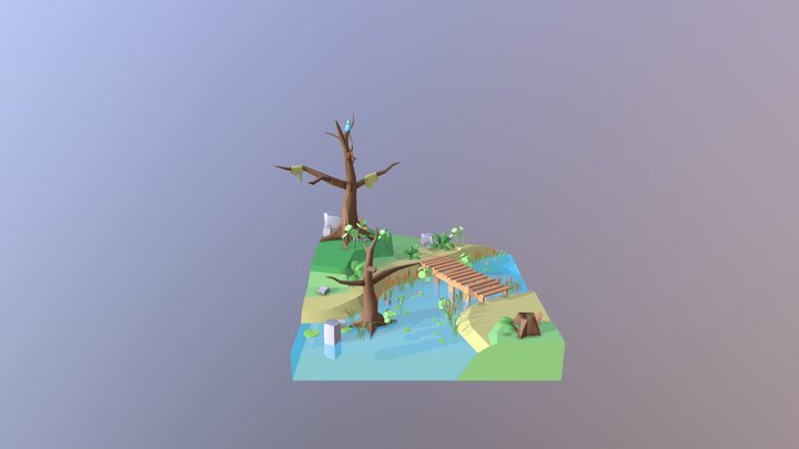 Low poly scenery 3D Model