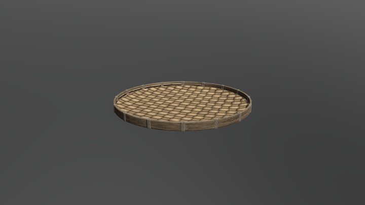 Traditional bamboo basket 3D Model