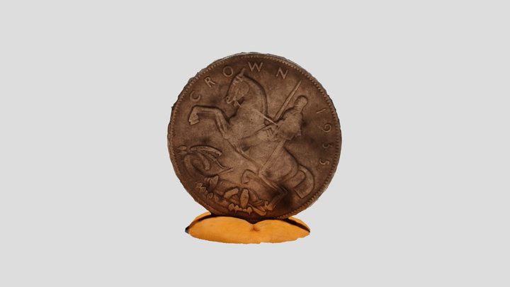 Replica 1935 Crown (UK Coin) 3D Model
