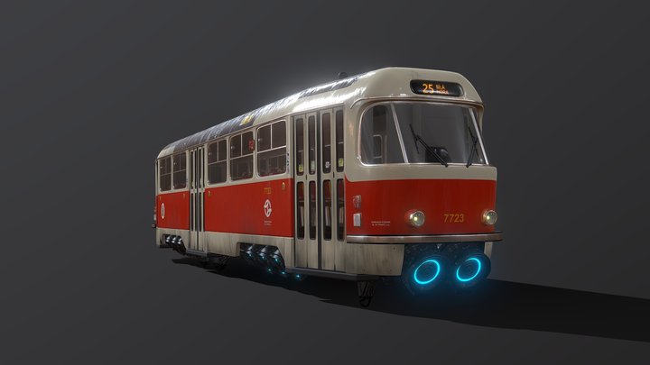 Sci Fi Tatra T3 Tram Model 3D Model