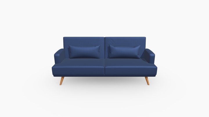 Sofa Cama Click Clack Kimmy Terciopelo Azul 42 3D Model