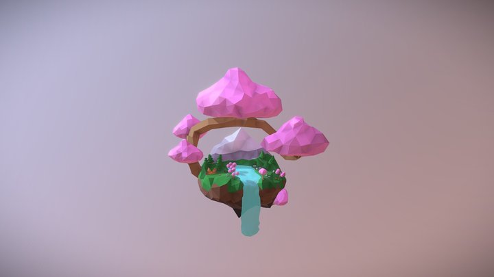 Low Polygon Island By Teerapat 3D Model