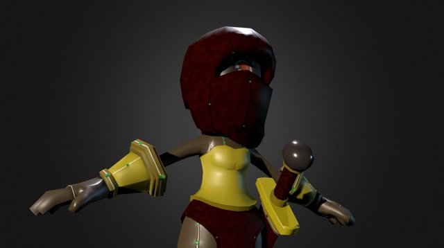 'MiniKnight' Project - Golden Guard Cyborg Model 3D Model