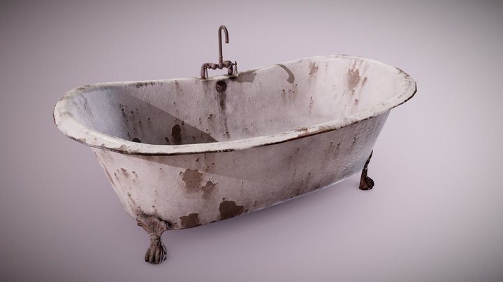 ATT - Old Bath Tub - PBR Game Ready 3D Model