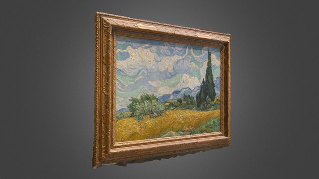 Wheat Field with Cypresses - Van Gogh 3D Model