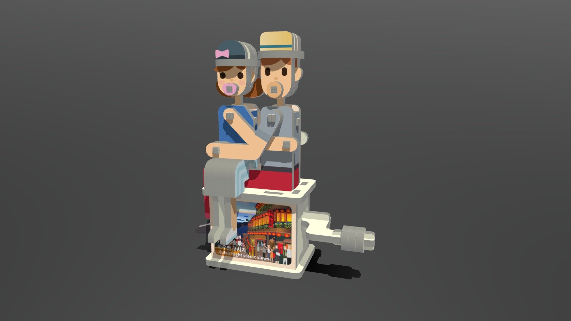[SC-001] Jiufen Old Street Love Couple — Sketchfab embed 3D viewer