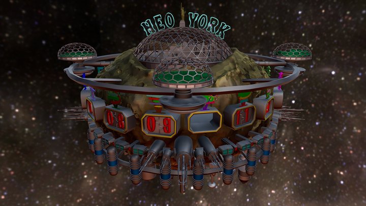 (01) NEO YORK ORBITAL 6 Km (color) – Gratis 3D-model STL