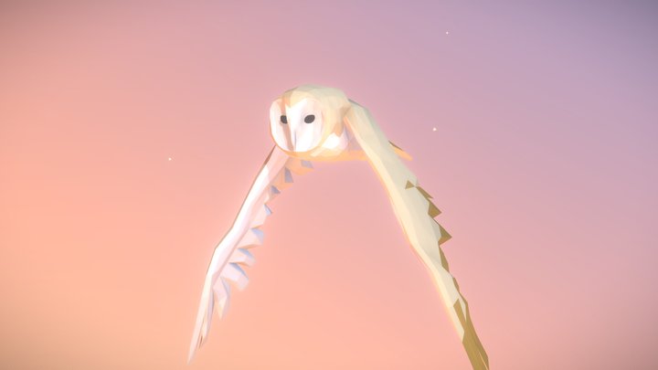Low Poly Bird: Barn Owl 3D Model