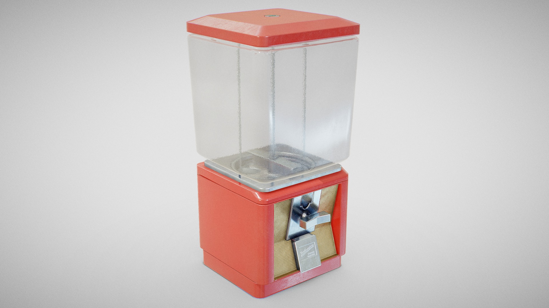 3D model Candy Machine – Model 60 (Clean) - This is a 3D model of the Candy Machine - Model 60 (Clean). The 3D model is about a red and white box with a clear top and a clear top.