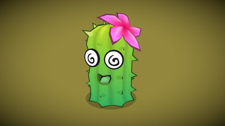 Confused Cactus 3D Model
