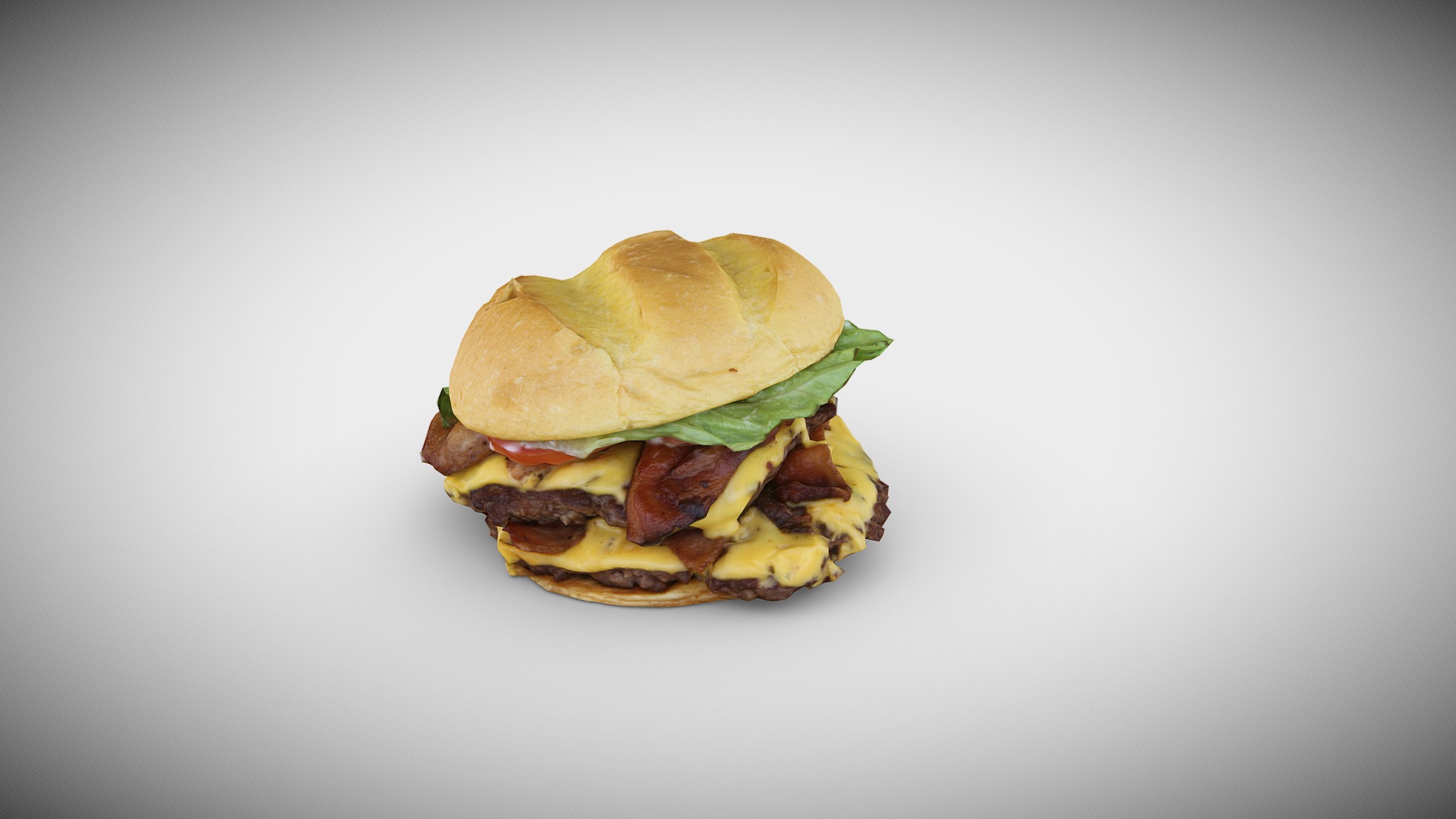 3D model Burger Photogrammetry - This is a 3D model of the Burger Photogrammetry. The 3D model is about a hamburger with a bun.