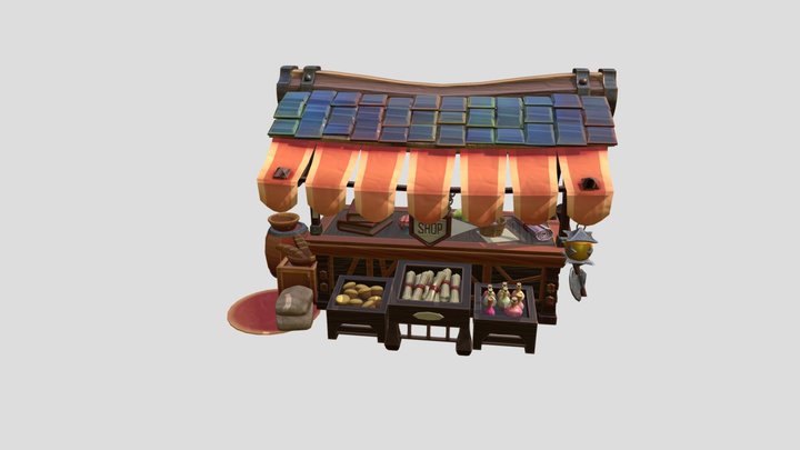 Stylized market 3D Model