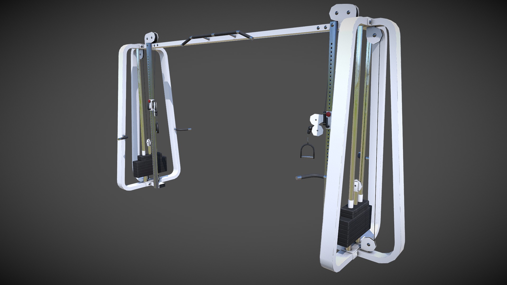 3D model Gym Cable Crossover Machine (Low Poly) - This is a 3D model of the Gym Cable Crossover Machine (Low Poly). The 3D model is about a white electrical device.