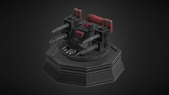 Stylized Turret 02 3D Model