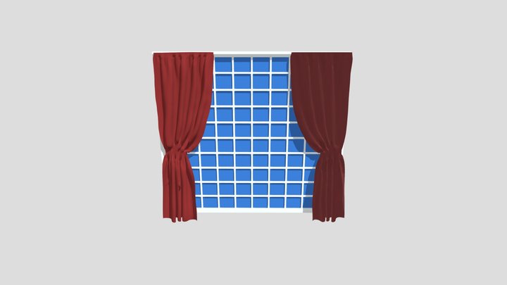 Curtain and Decor 3D Model