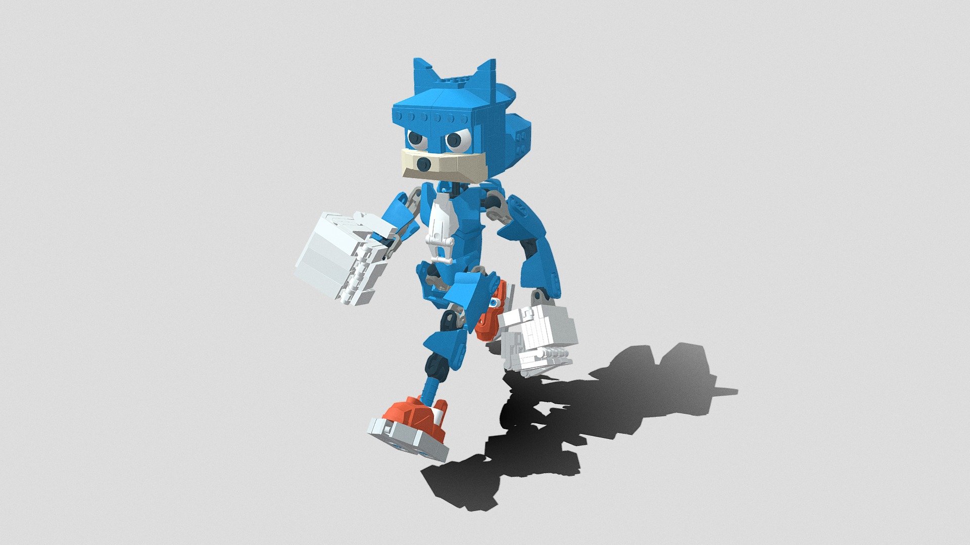 STL file sonic 3d lego spinner - with mesh 👽・3D printer model to