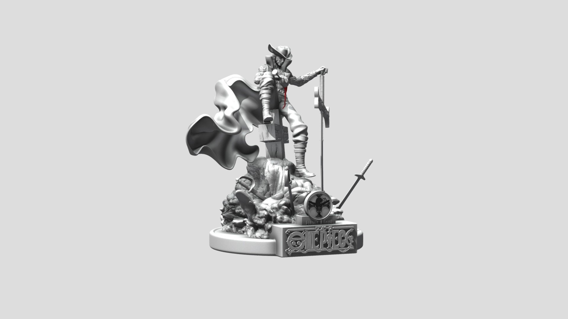 One Piece - Dracule Mihawk 3D Print Model by Bon Bon Art