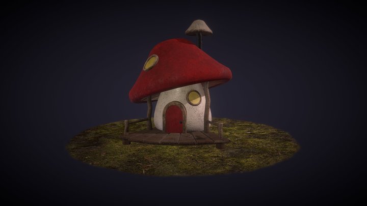 Stylized mushroom house 3D Model