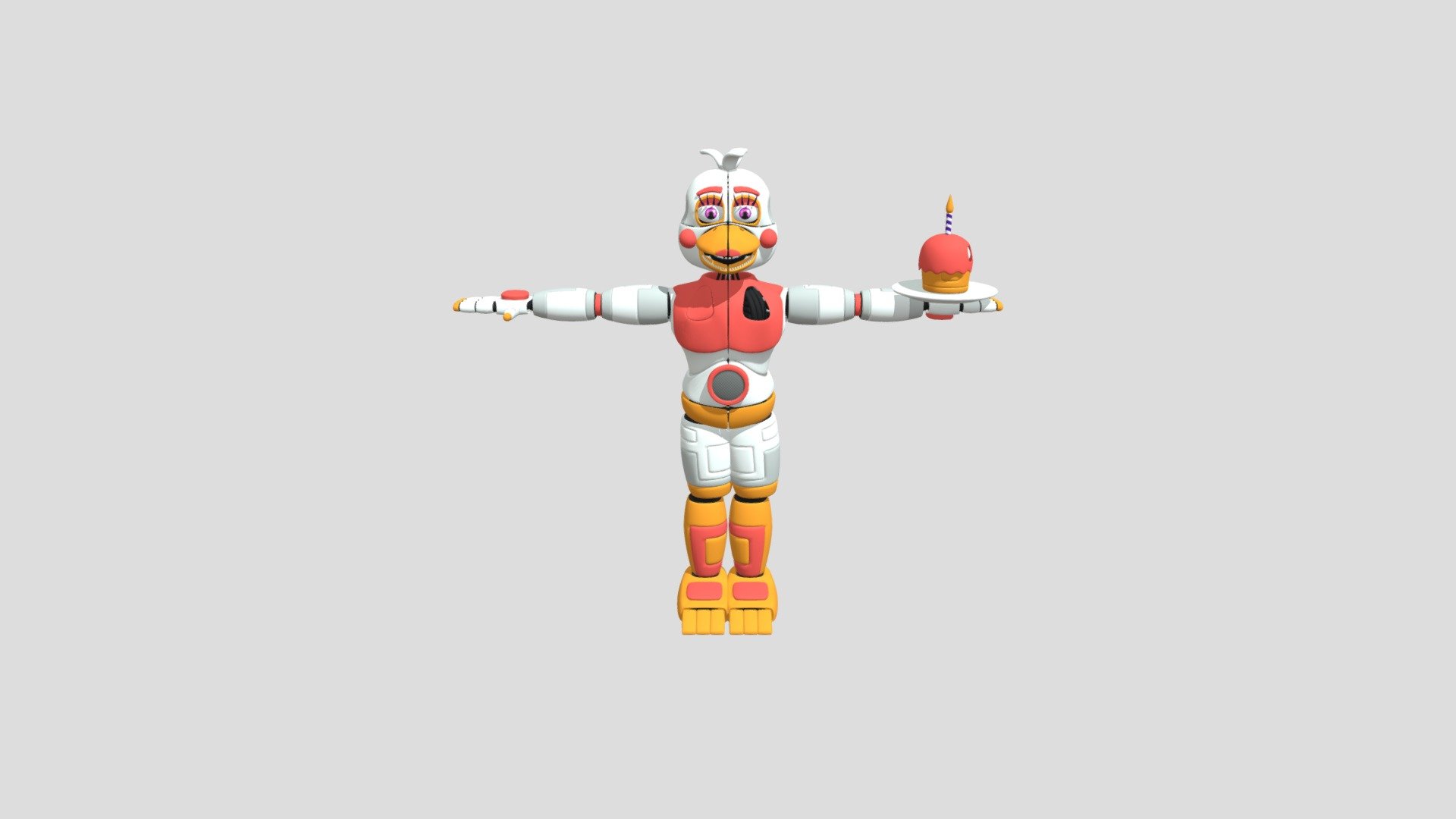 UCN Funtime Chica Lo-poly - Download Free 3D model by Cade