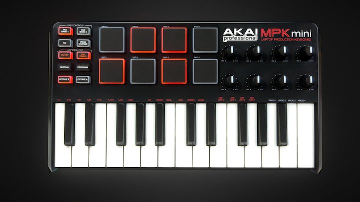 Akai Mpk Midi Keyboard 3D Model