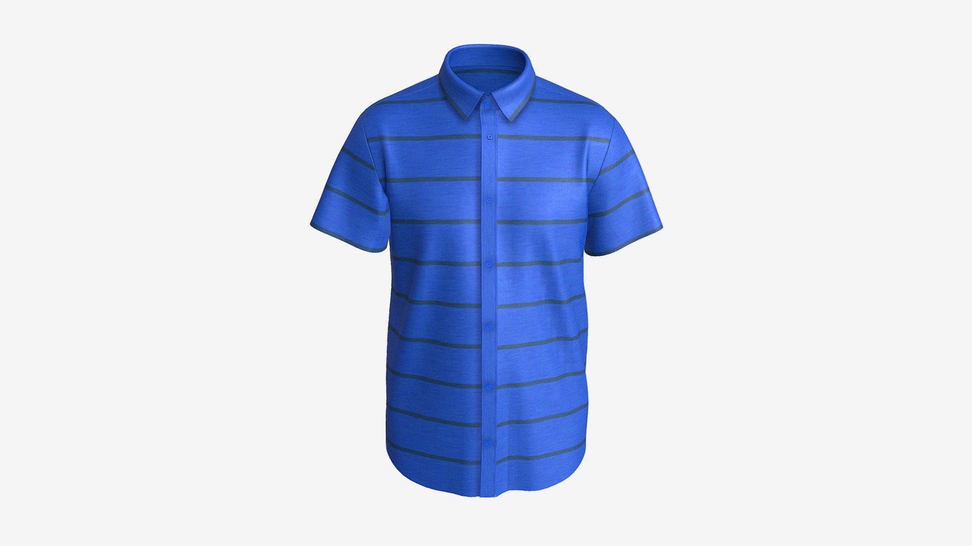 Short Sleeve Shirt for Men Mockup Blue Stripes - Buy Royalty Free 3D ...