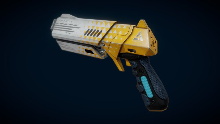 Sci-Fi Gun/Pistol #2 made for VR 3D Model