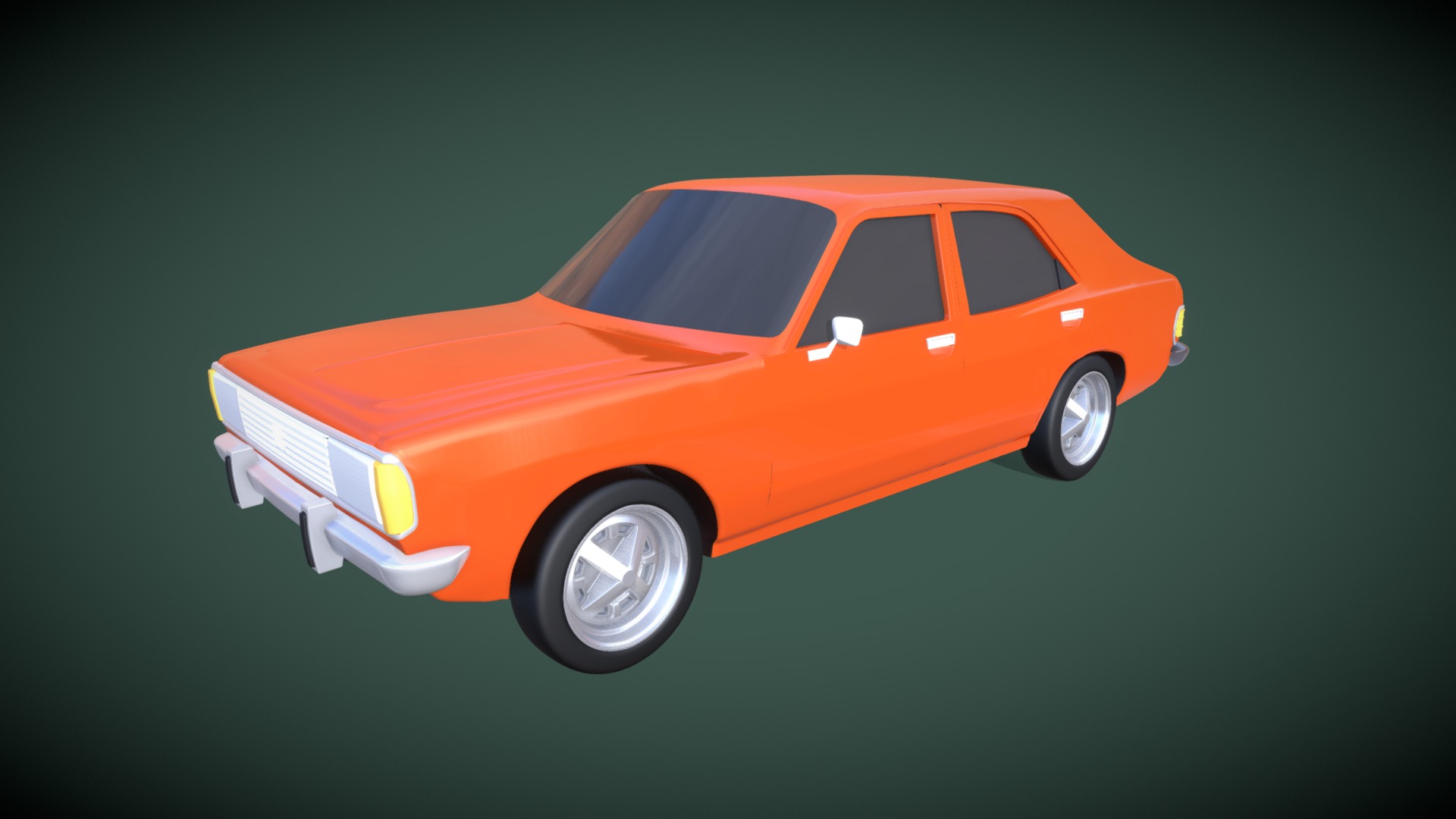 3D model Dodge 1500 - This is a 3D model of the Dodge 1500. The 3D model is about a small orange car.