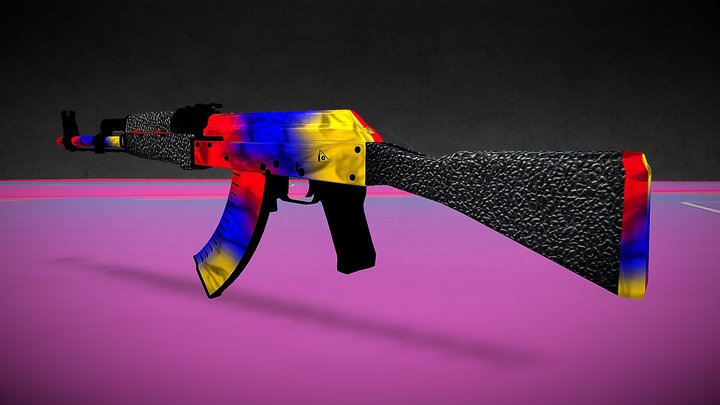 Ak47 Marble 3D Model