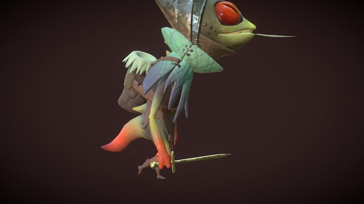 Lizard Walk Cycle Pass_02 3D Model