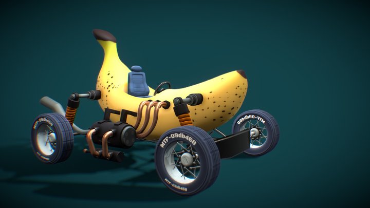 3D Stylized Banana Kart Buggy FREE DOWNLOAD!!!!! 3D Model