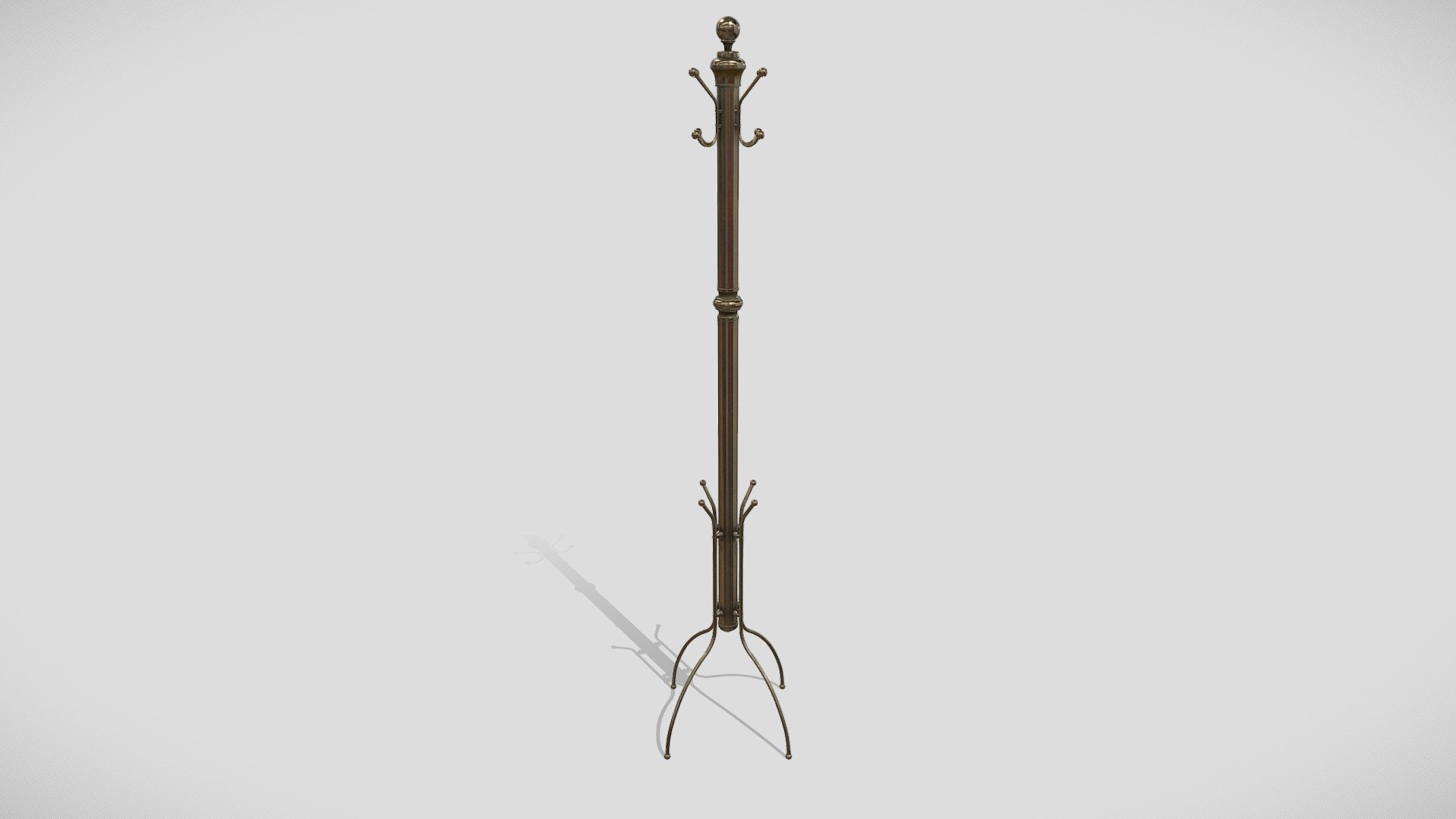 Victorian Brass Hat And Coat Stand 3D model by gogoskilla [722f483