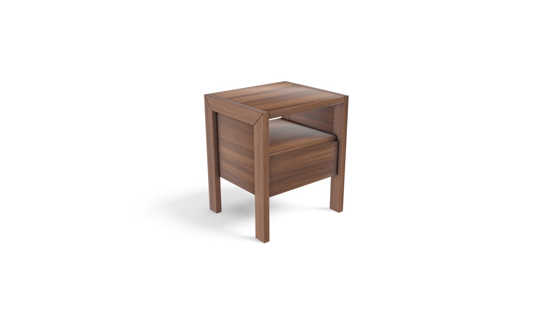 Ledger Bedside Table, Dark Stain Elm