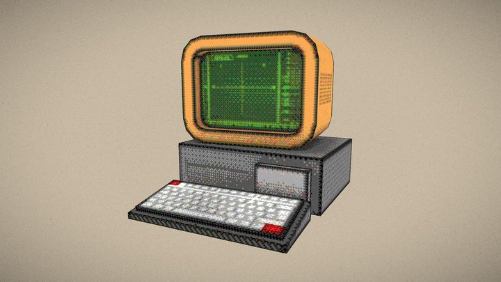 Pixel Computer (Kinda Retro) 3D Model