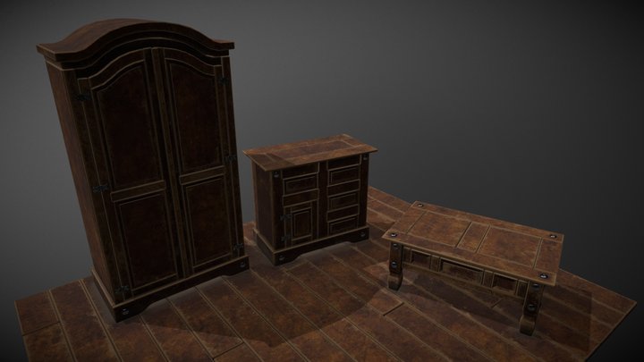 Wooden Furniture 3D Model