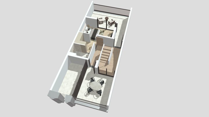 LR - Townhouse B - 2nd Floor 3D Model