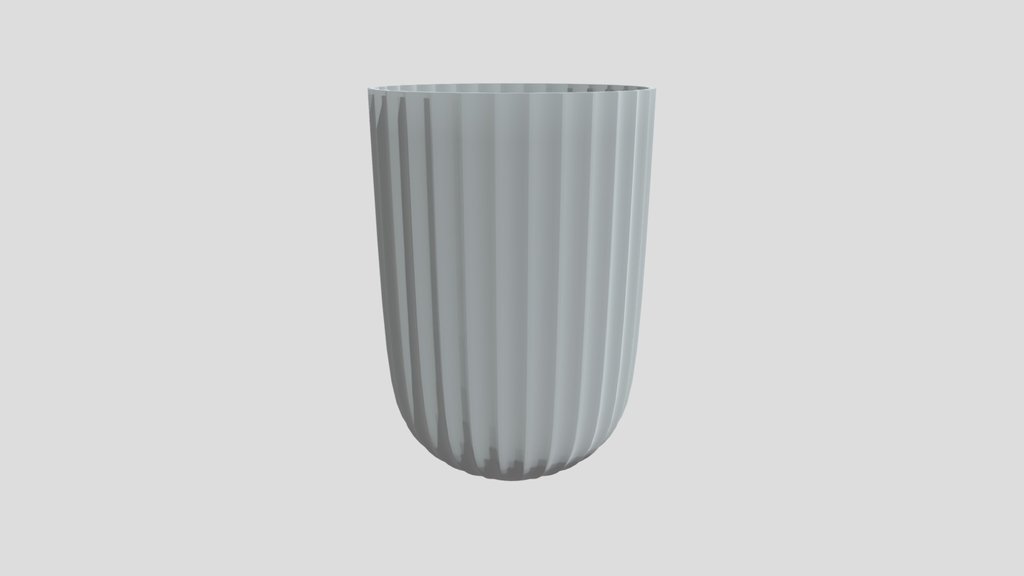 Modern Ribbed Glass Vase
