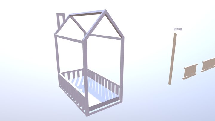 Кровать+домик 1 3D Model