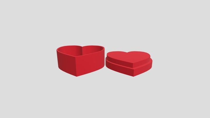 Red heart box 3D Model