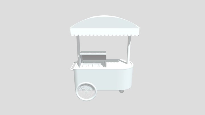 Food Stand on Wheels 3D Model