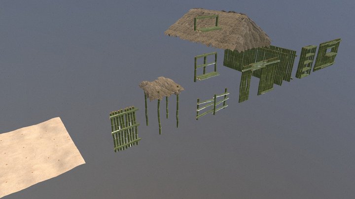 Bamboo Modular Assets 3D Model