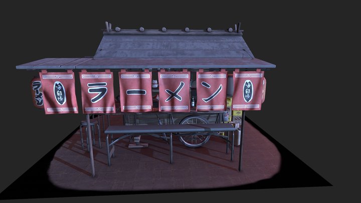 Ramen shop cart 3D Model