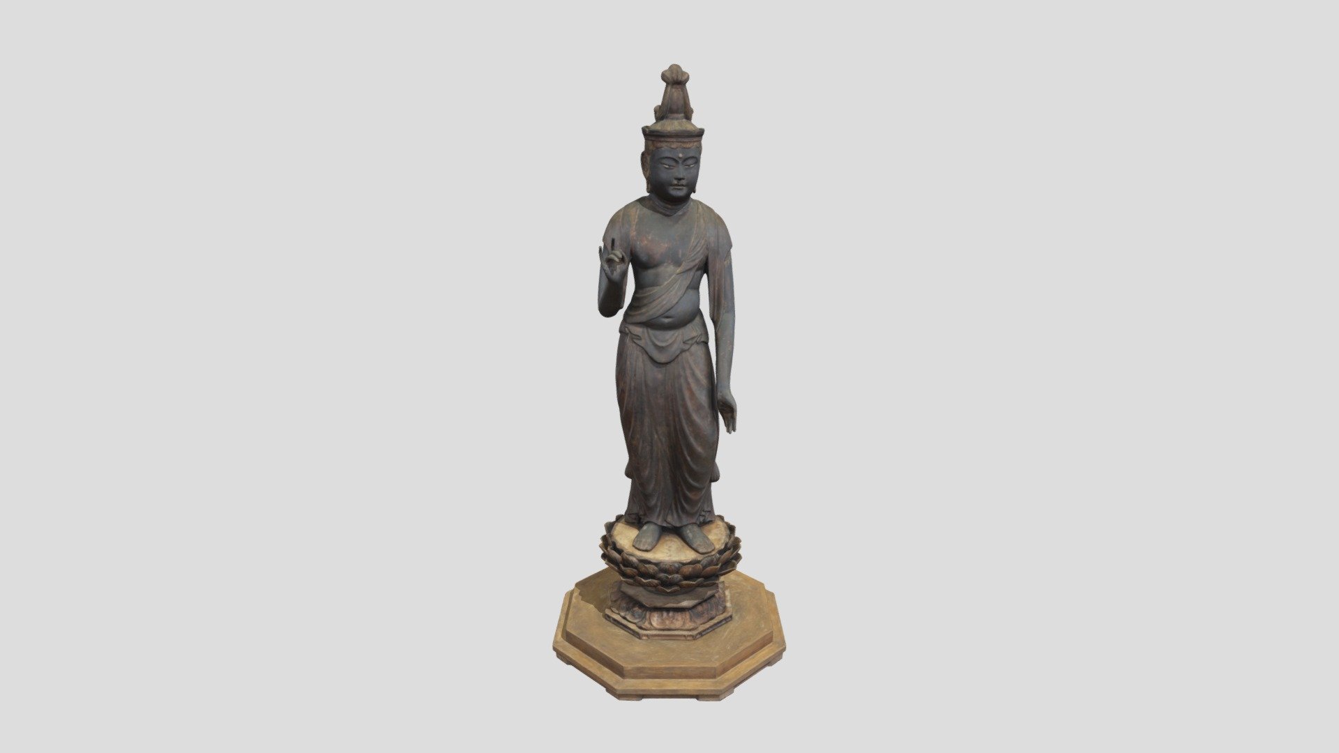 脇侍 木造観音菩薩立像 - 3D model by 静岡県文化財課