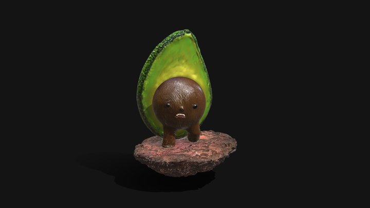 Fearfull Avocado 3D Model