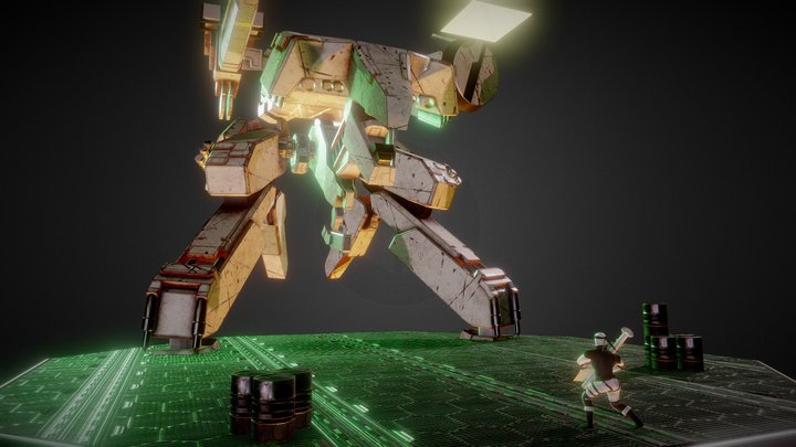 'Encounter with Metal Gear Rex' - Diorama 3D Model