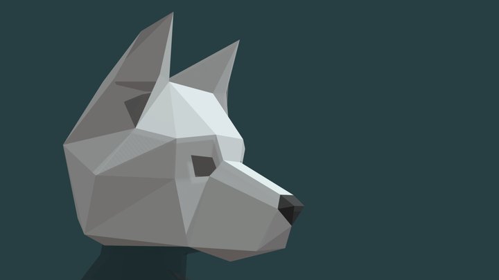 Wolf head mask simplified 3D Model