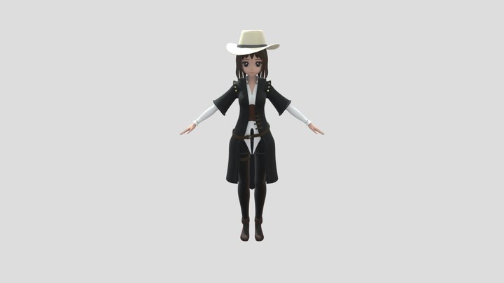 West world themed Anime Character 3D Model