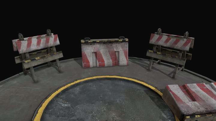Barrier Low Poly 3D Model