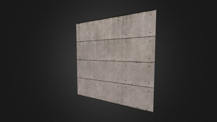 Concrete Wall Tile 3D Model